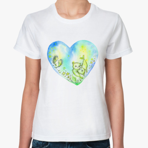 Классическая футболка с принтом Море Любви