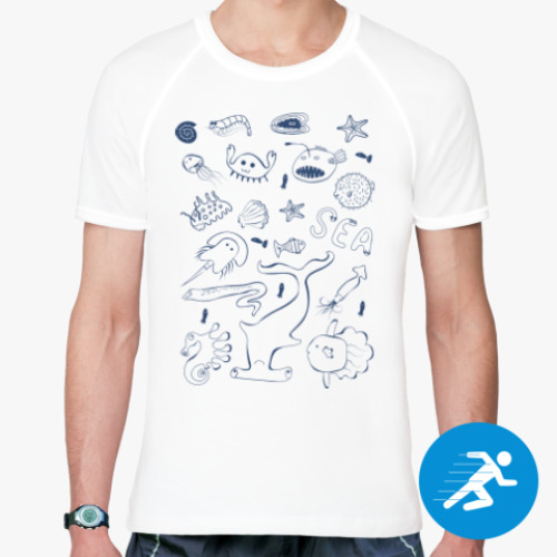 Спортивная футболка с принтом Море