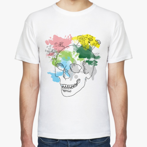 Футболка с принтом Апрельский череп