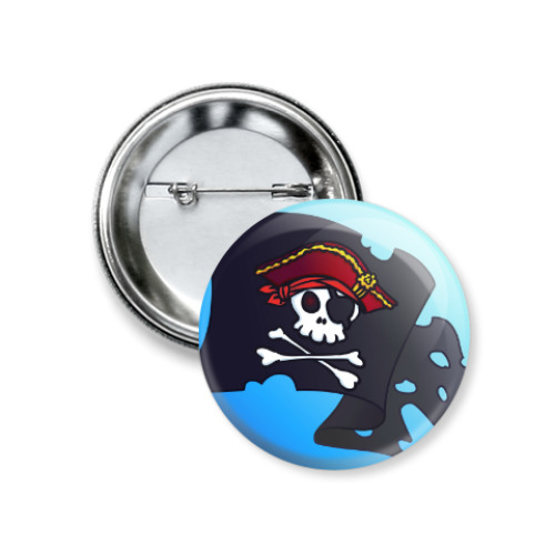 Значок 37мм с принтом Веселый Роджер