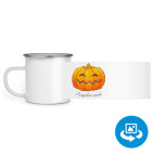 Кружка металлическая белая (круговая запечатка)