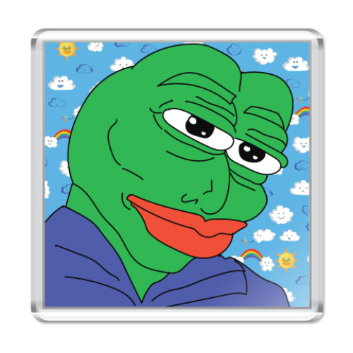 Магнит с принтом Красавчик Пепе