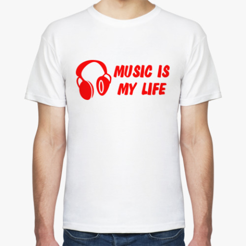 Футболка с принтом  I LOVE MUSIC