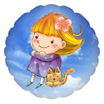 Девочка и котенок