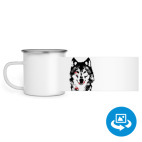 Кружка металлическая белая (круговая запечатка)